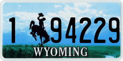 WY license plate 194229