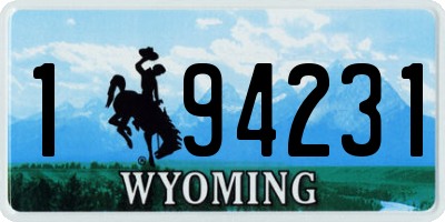 WY license plate 194231