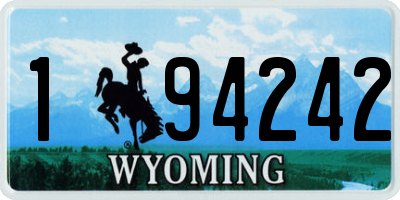 WY license plate 194242