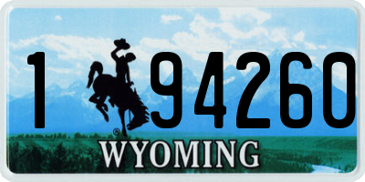 WY license plate 194260