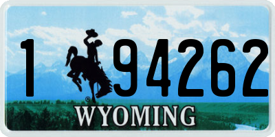 WY license plate 194262