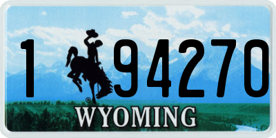 WY license plate 194270