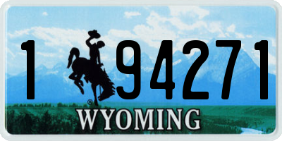 WY license plate 194271