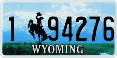 WY license plate 194276