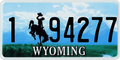 WY license plate 194277