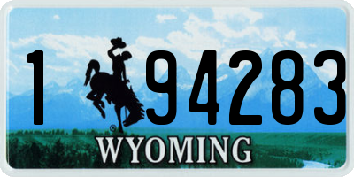 WY license plate 194283