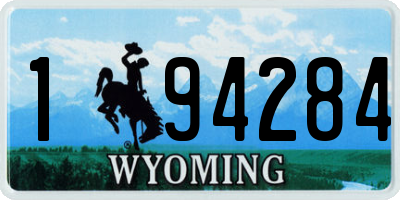WY license plate 194284