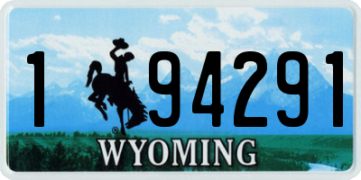 WY license plate 194291