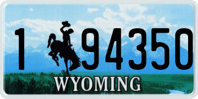 WY license plate 194350