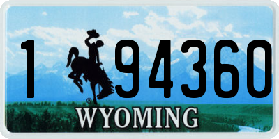 WY license plate 194360