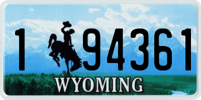 WY license plate 194361