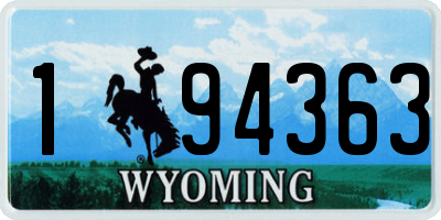 WY license plate 194363
