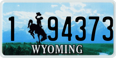 WY license plate 194373