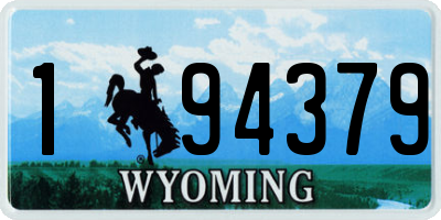 WY license plate 194379