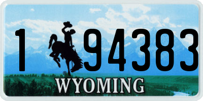 WY license plate 194383
