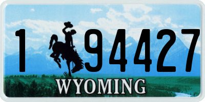 WY license plate 194427