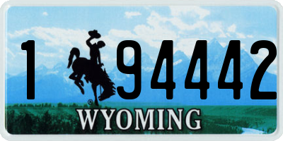 WY license plate 194442