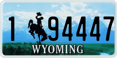 WY license plate 194447