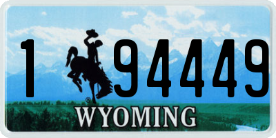 WY license plate 194449