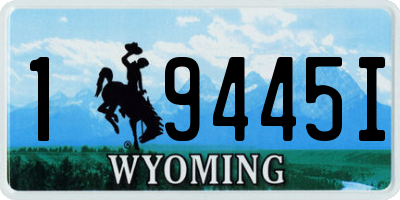 WY license plate 19445I