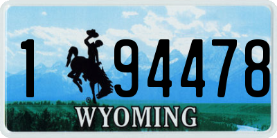 WY license plate 194478
