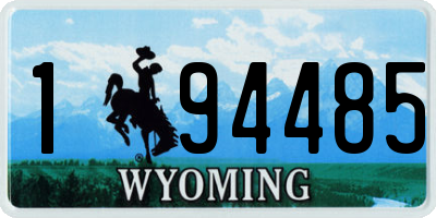 WY license plate 194485