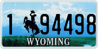 WY license plate 194498