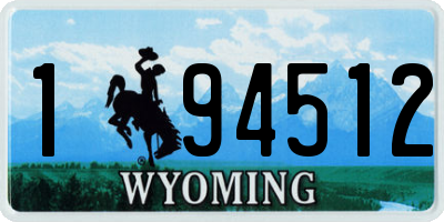 WY license plate 194512
