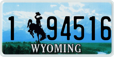 WY license plate 194516