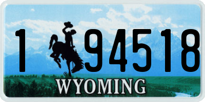WY license plate 194518