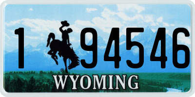WY license plate 194546