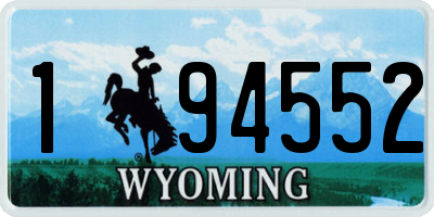 WY license plate 194552