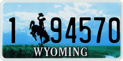 WY license plate 194570