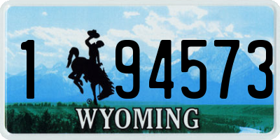 WY license plate 194573