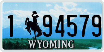 WY license plate 194579