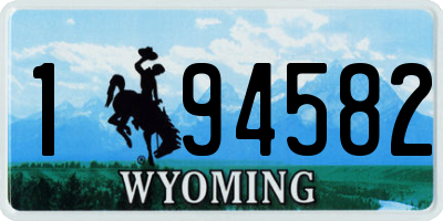 WY license plate 194582