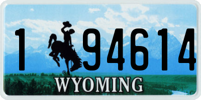 WY license plate 194614
