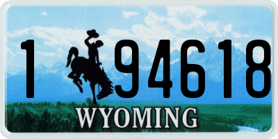 WY license plate 194618