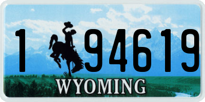 WY license plate 194619