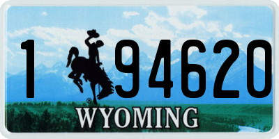 WY license plate 194620