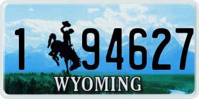 WY license plate 194627