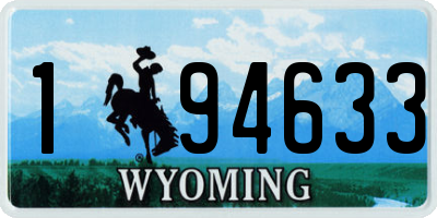WY license plate 194633
