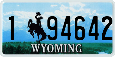 WY license plate 194642