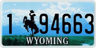 WY license plate 194663
