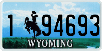 WY license plate 194693