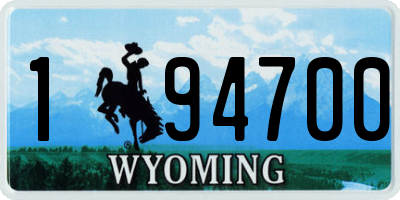 WY license plate 194700