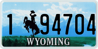 WY license plate 194704