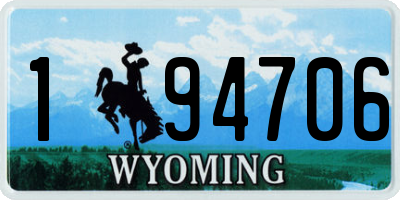 WY license plate 194706