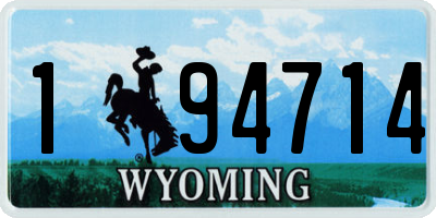 WY license plate 194714