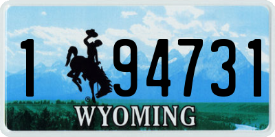 WY license plate 194731